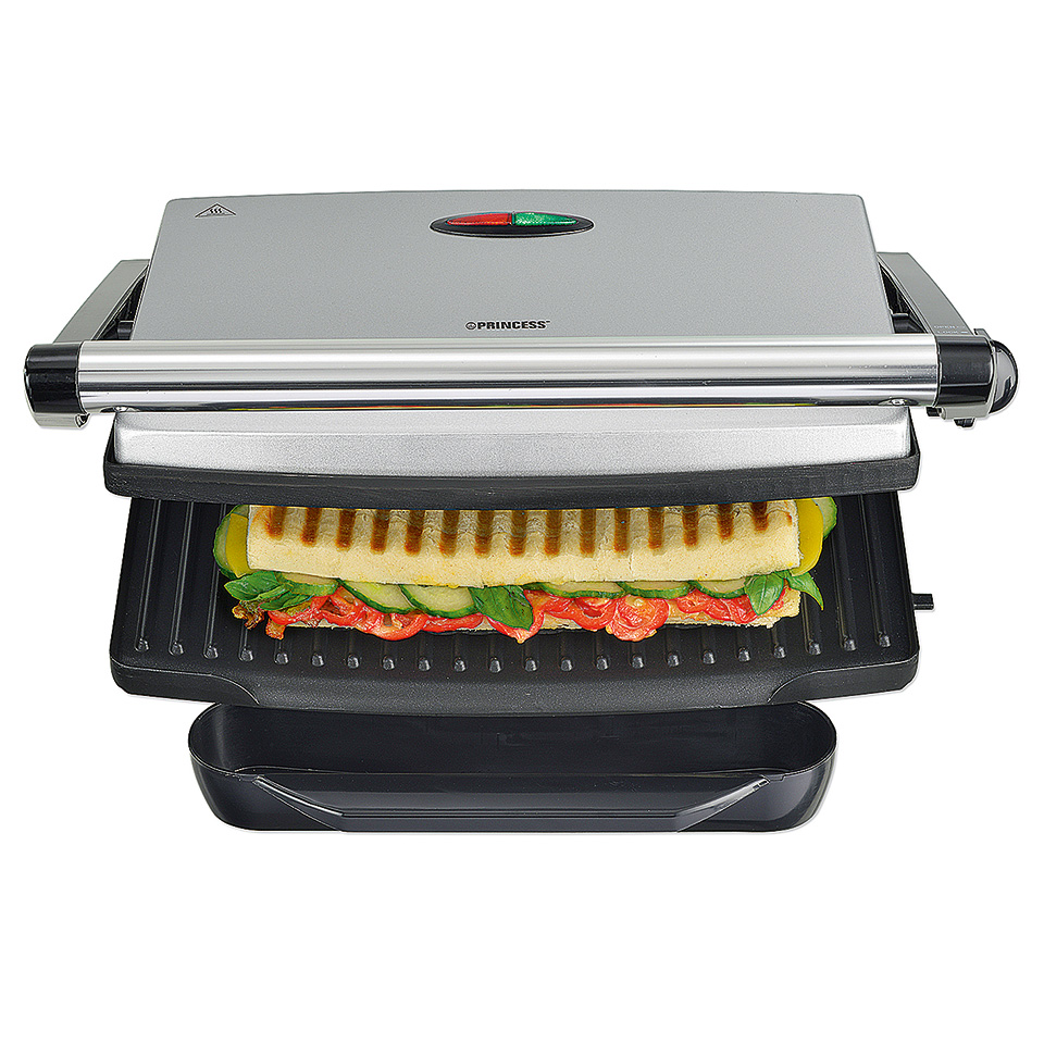 PRINCESS Grill 112412 Panini - Grill compacto con placas antiadherentes