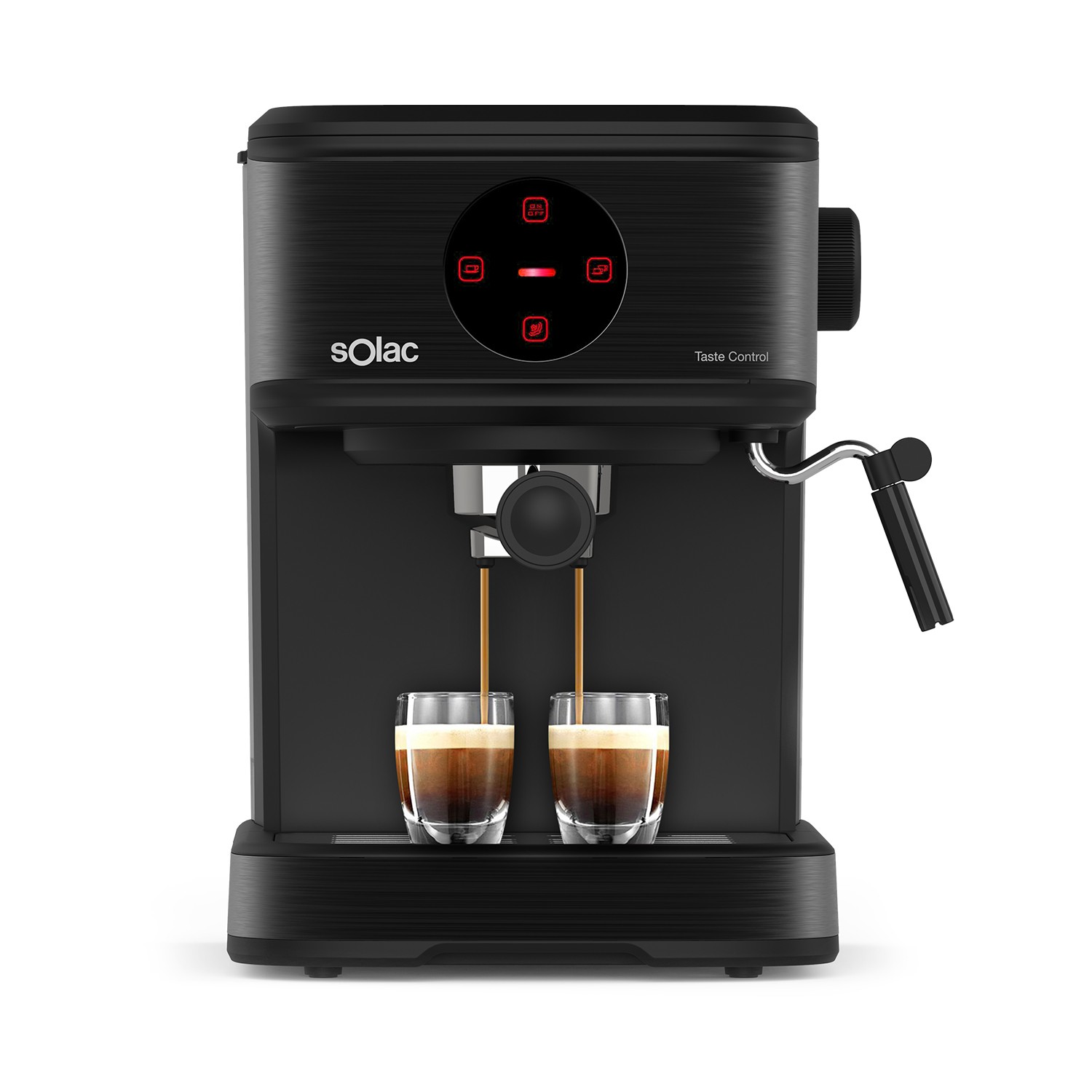 SOLAC CAFETERA EXPRESS CE4498 - Cafetera moderna de acero inoxidable con control de sabor
