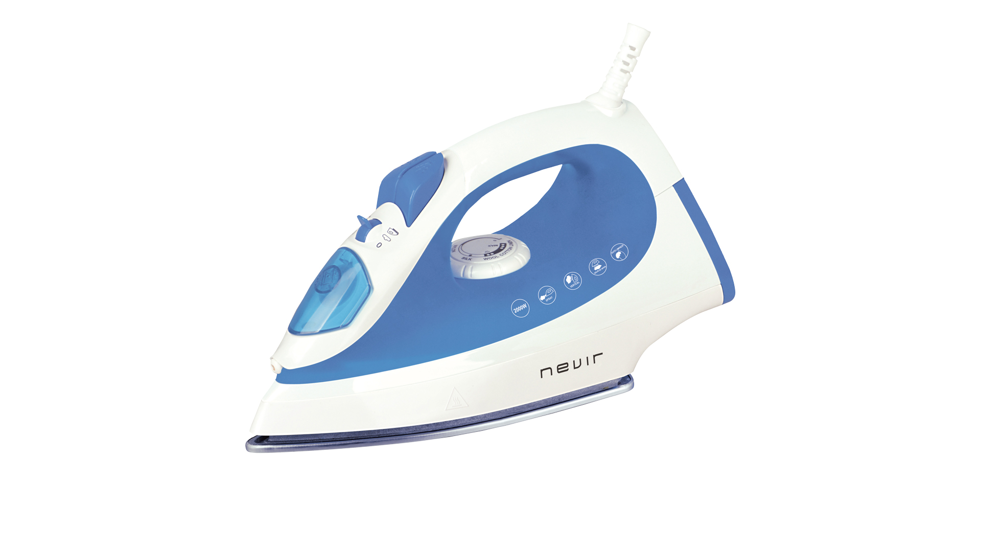 NEVIR PLANCHA NVR-3584 P VAPOR 2000W - Plancha de vapor con suela de inox