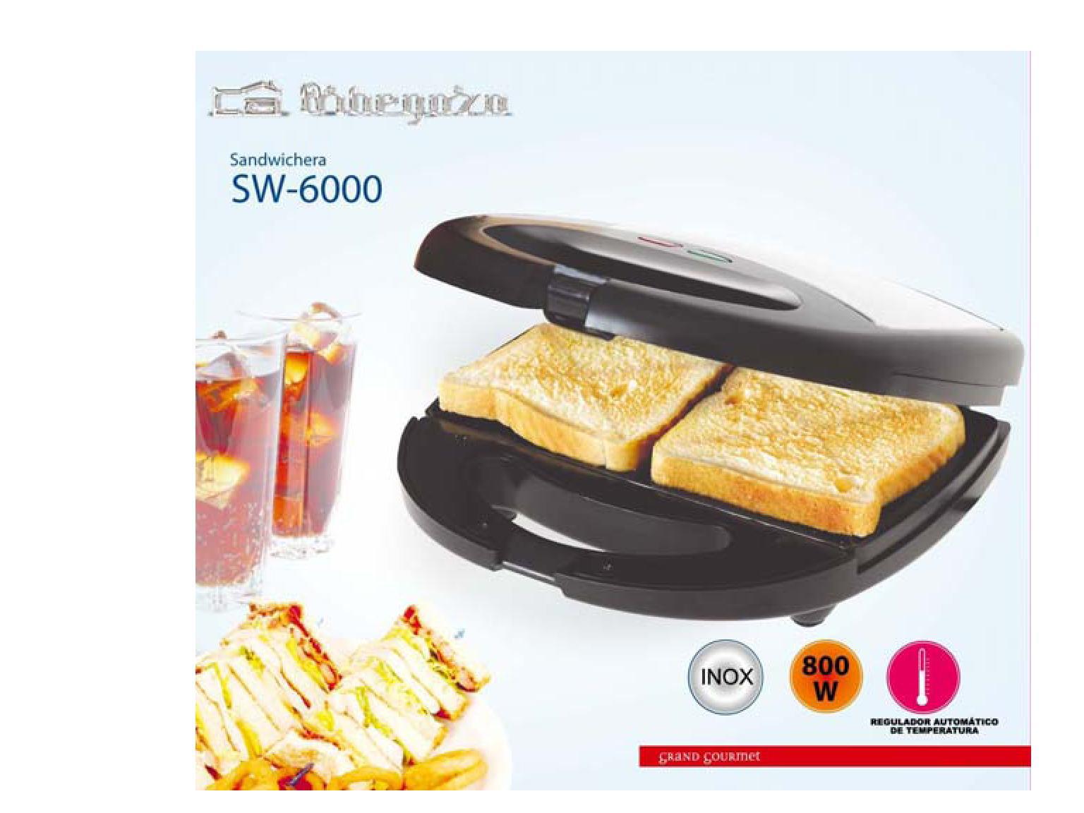 ORBEGOZO SANDWICHERA SW6000 INOX con diseño moderno y elegante
