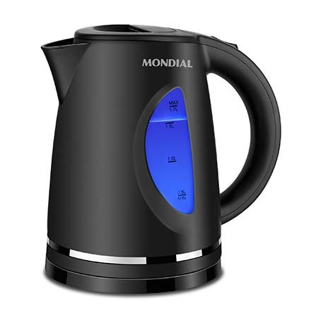Hervidor Mondial CE05 Premium 2200W en acero inoxidable con diseño moderno