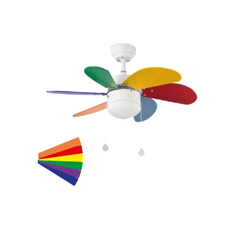 BASTILIPO Ventilador Techo Calella 75cm - Ventilador de techo elegante y colorido