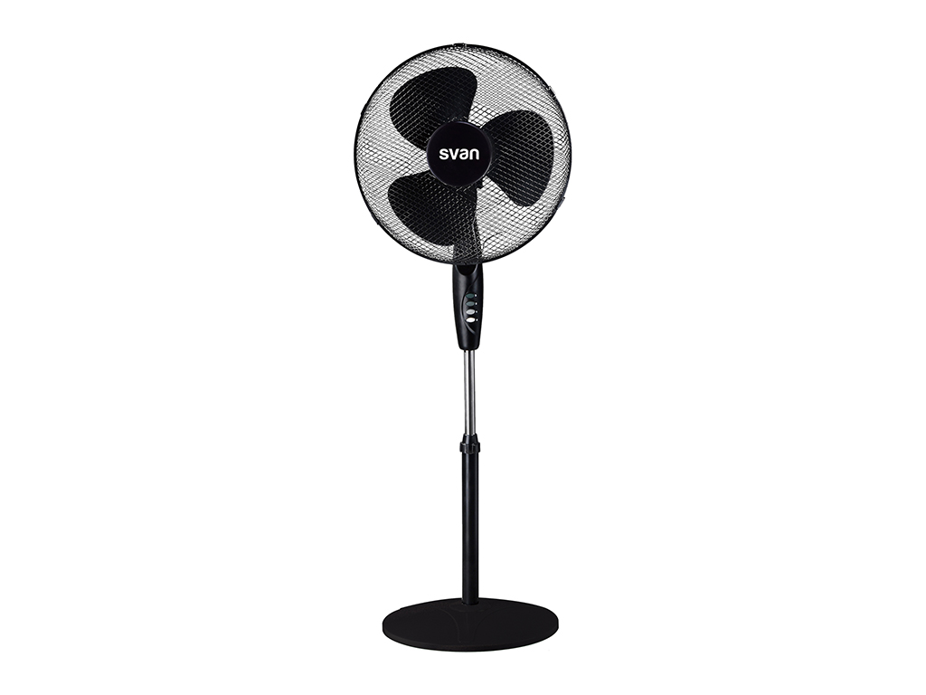 SVAN Ventilador SVVE41R Pie Redondo 50W en color negro, elegante y funcional.