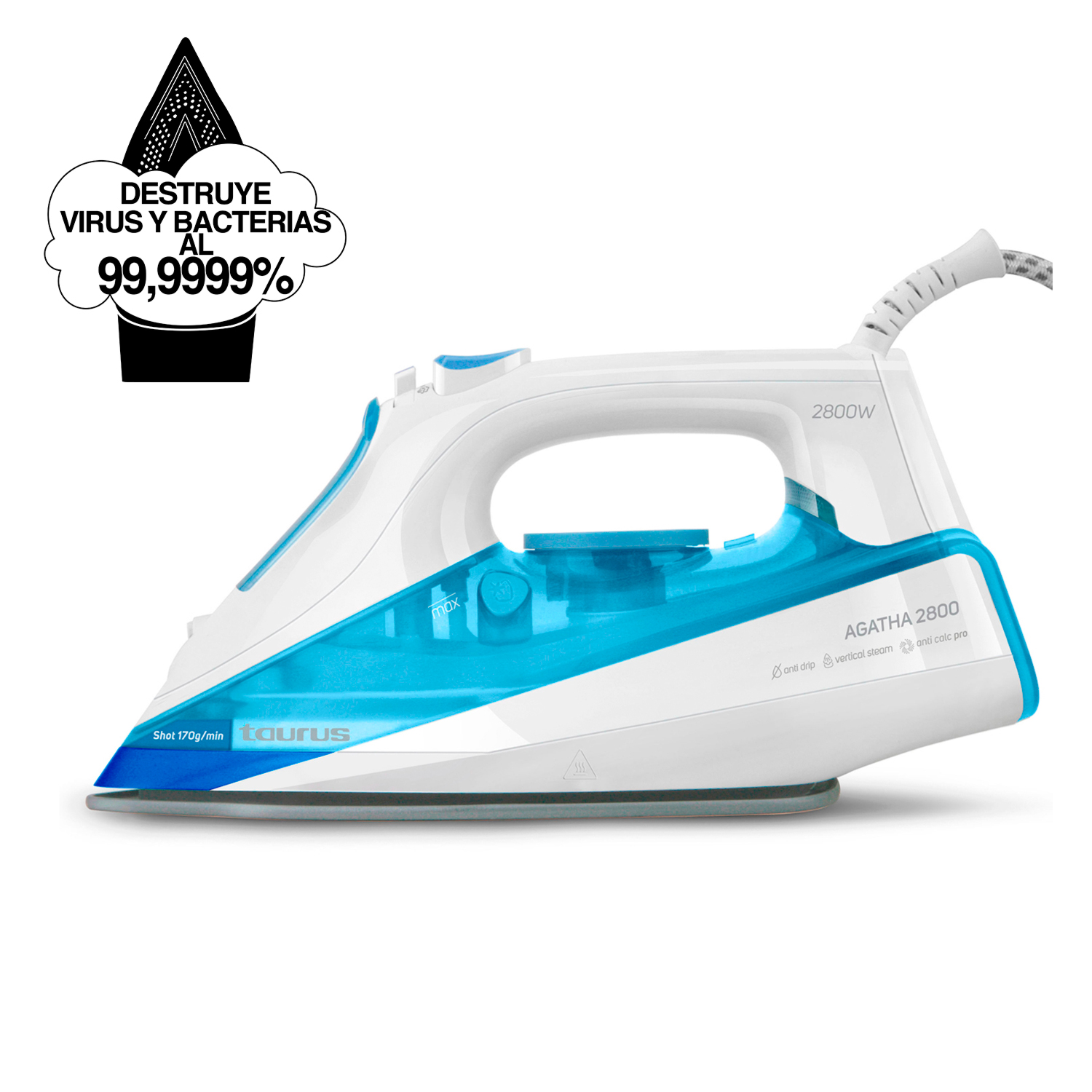 TAURUS PLANCHA VAPOR AGATHA 2800 2800W 170gr
