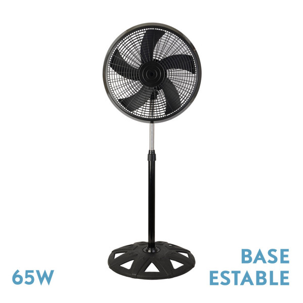 ABRILA VENTILADOR PIE AGUDO negro 3velo 5aspas