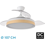 ABRILA VENT TECHO DC IGLU blanco/haya 107cm 72w