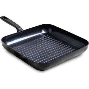 GREEPAN SARTEN GRILL Memphis de 28cm, sartén negra con revestimiento antiadherente