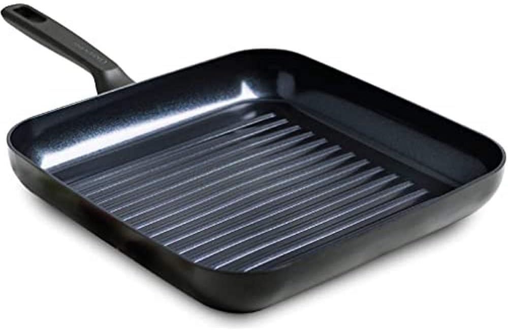 GREEPAN SARTEN GRILL Memphis de 28cm, sartén negra con revestimiento antiadherente